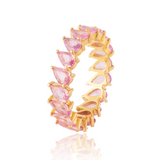 Pink Sapphire Pear Shape Eternity Ring