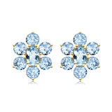 Aquamarine Cluster Earrings