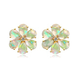 Opal Diamond Forget-Me-Not Earrings