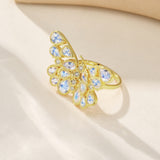 Butterfly Moonstone Diamond Cocktail Ring