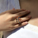 Butterfly Sapphire Diamond Cocktail Ring