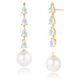 Hailey Moonstone Diamond and Pearl Drop Earrings