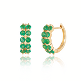 Eleanor Emerald Hoop Earrings with Baroque Pearl Drop Enhancers