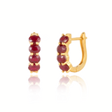 Melody Ruby Hoop Earrings with Pearl Drop Enhancers