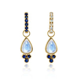 Charlotte Blue Sapphire and Moonstone Hoop Earrings with Drop Enhancers