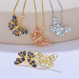 Sapphire Diamond Butterfly Pendant Necklace