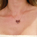 Fantasy Natural 6.5ctw Rhodolite Heart Pendant Necklace in 14k gold