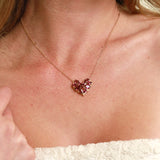 Fantasy Natural 6.5ctw Rhodolite Heart Pendant Necklace in 14k gold