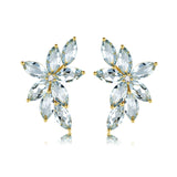 Aquamarine Diamond Cluster Earrings