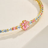 Galaxy Aquamarine Pink Sapphire Diamond Statement Necklace