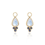 Charlotte Blue Sapphire and Moonstone Hoop Earrings with Drop Enhancers