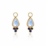 Charlotte Blue Sapphire and Moonstone Hoop Earrings with Drop Enhancers
