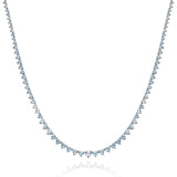 18ct Heart Aquamarine Riviera Graduated Tennis Necklace