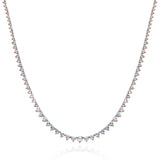 18ct Heart Aquamarine Riviera Graduated Tennis Necklace