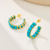 Turquoise Inside-out Medium Hoop Earrings