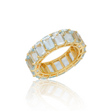 Emma Aquamarine Emerald Cut Eternity Ring