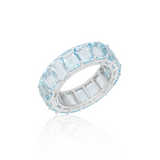 Emma Aquamarine Emerald Cut Eternity Ring