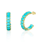 Turquoise Inside-out Medium Hoop Earrings