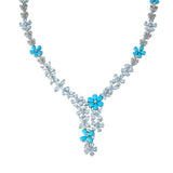 Serenity Aquamarine Turquoise Diamond Statement Necklace