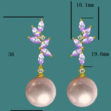 Custom-Made Emerald & Sapphire Diamond Pearl Earrings — Two Pairs