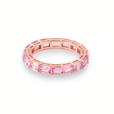 Pink Sapphire Emerald Cut Eternity Ring