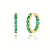 Ariel Emerald Inside-out Hoop Earrings