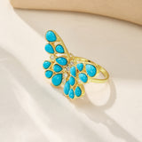 Butterfly Turquoise Diamond Cocktail Ring