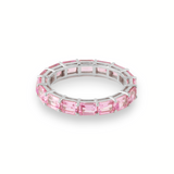 Pink Sapphire Emerald Cut Eternity Ring