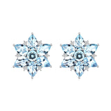 Juliet Aquamarine and Diamond Snowflake Earrings