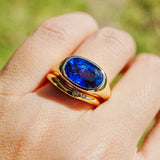 The Heirloom Certified 5.05 ct Royal Blue Sapphire & Diamond Ring Set in 18k Gold