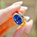 The Heirloom Certified 5.05 ct Royal Blue Sapphire & Diamond Ring Set in 18k Gold