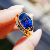 The Heirloom Certified 5.05 ct Royal Blue Sapphire & Diamond Ring Set in 18k Gold