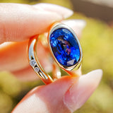 The Heirloom Certified 5.05 ct Royal Blue Sapphire & Diamond Ring Set in 18k Gold