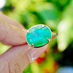 The Heirloom Certified Natural 7.10 ct Colombian Emerald Ring in 18k Gold