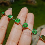 nina zhou jewelry 14k solid yellow gold The Garland 16.25 ctw Natural Tsavorite Link Bracelet (One-of-a-Kind)