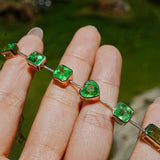 nina zhou jewelry 14k solid yellow gold The Garland 16.25 ctw Natural Tsavorite Link Bracelet (One-of-a-Kind)