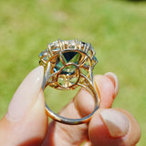 14k yellow gold Margeret London Blue Topaz Aquamarine Sapphire Cocktail Ring