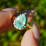 14k yellow gold Nina Zhou x Kai Tidal Laguna 2.41 ctw AIGS Certified Natural Paraiba Tourmaline, Turquoise & Diamond Ring (One-of-a-Kind)