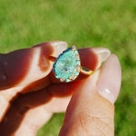 14k yellow gold Nina Zhou x Kai Tidal Laguna 2.41 ctw AIGS Certified Natural Paraiba Tourmaline, Turquoise & Diamond Ring (One-of-a-Kind)