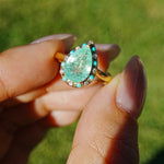14k yellow gold Nina Zhou x Kai Tidal Laguna 2.41 ctw AIGS Certified Natural Paraiba Tourmaline, Turquoise & Diamond Ring (One-of-a-Kind)