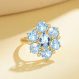 Celestial Aquamarine Diamond Cocktail Ring