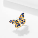 Butterfly Sapphire Diamond Cocktail Ring