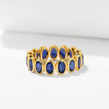 Royal Blue Oval Sapphire Eternity Band