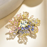 Nina Zhou Jewelry Floating Constellation 55ctw Sapphire, Aquamarine & Diamond Convertible Brooch-Ring in 14k gold (One Of A Kind)