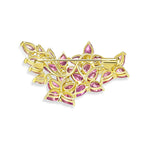 Hydrangea Blossom Pink Tourmaline Morganite Diamond Brooch/Pendant in 14k yellow gold