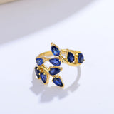 Sapphire Branch Leaves Ring