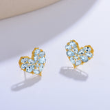 Fantasy Aquamarine Heart Earrings