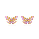 Butterfly Pink Sapphire Diamond Earrings