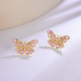 Butterfly Pink Sapphire Diamond Earrings