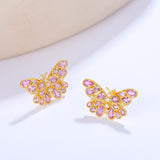 Butterfly Pink Sapphire Diamond Earrings